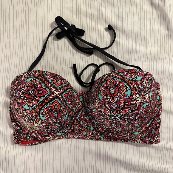 La Vie en Rose Bikini Top with Removable Strap and Push up Pads  (XL) - Picture 2 of 8